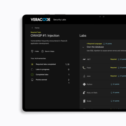 veracode app dashboard