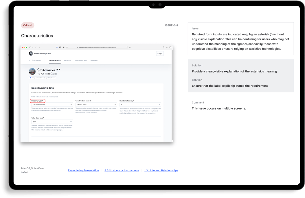 CFP accessibility audit