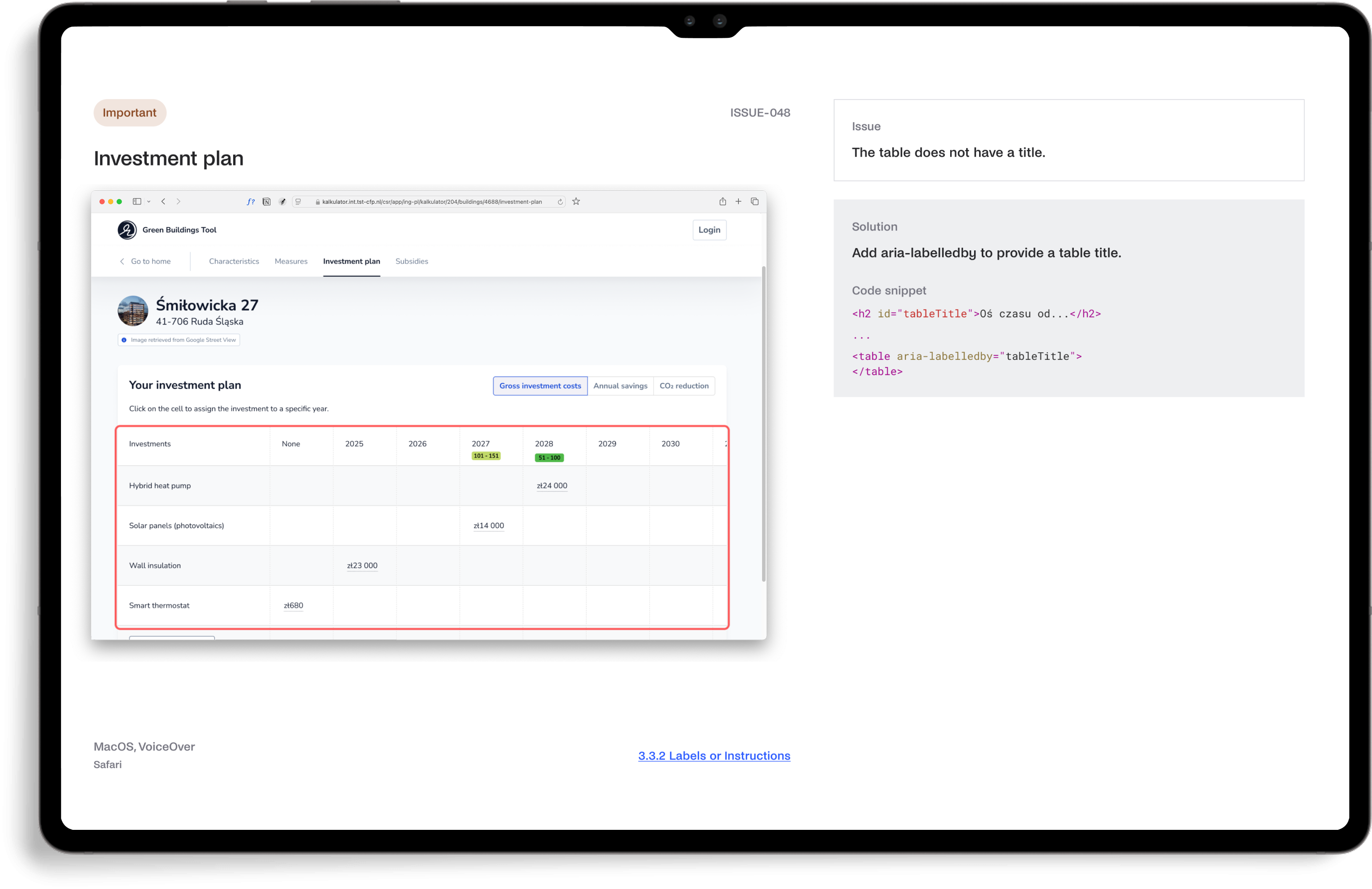 CFP accessibility audit