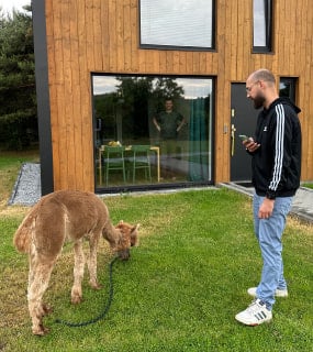 guy with lama