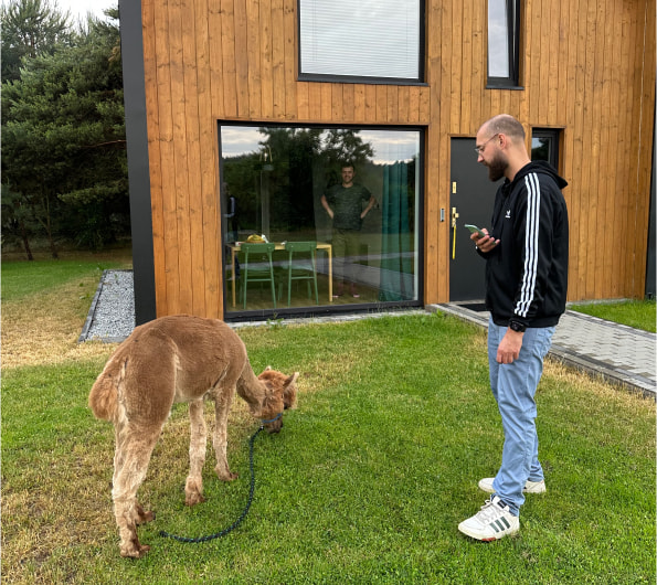 guy with lama