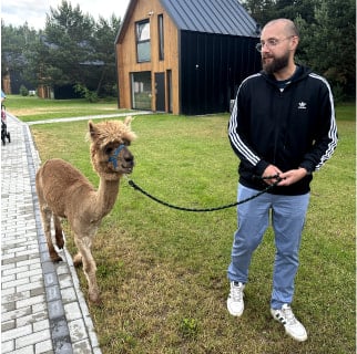 guy with lama